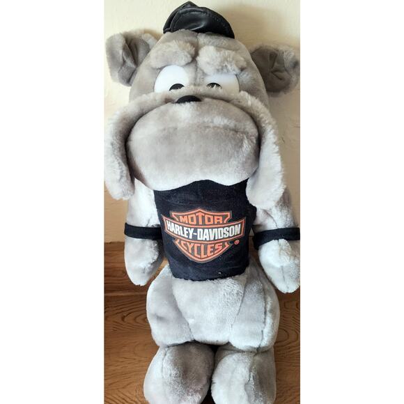 Vtg Harley Davidson Bull Dog Stuffed Animal Plush Toy 90s with Tag Play by Play - Picture 1 of 10